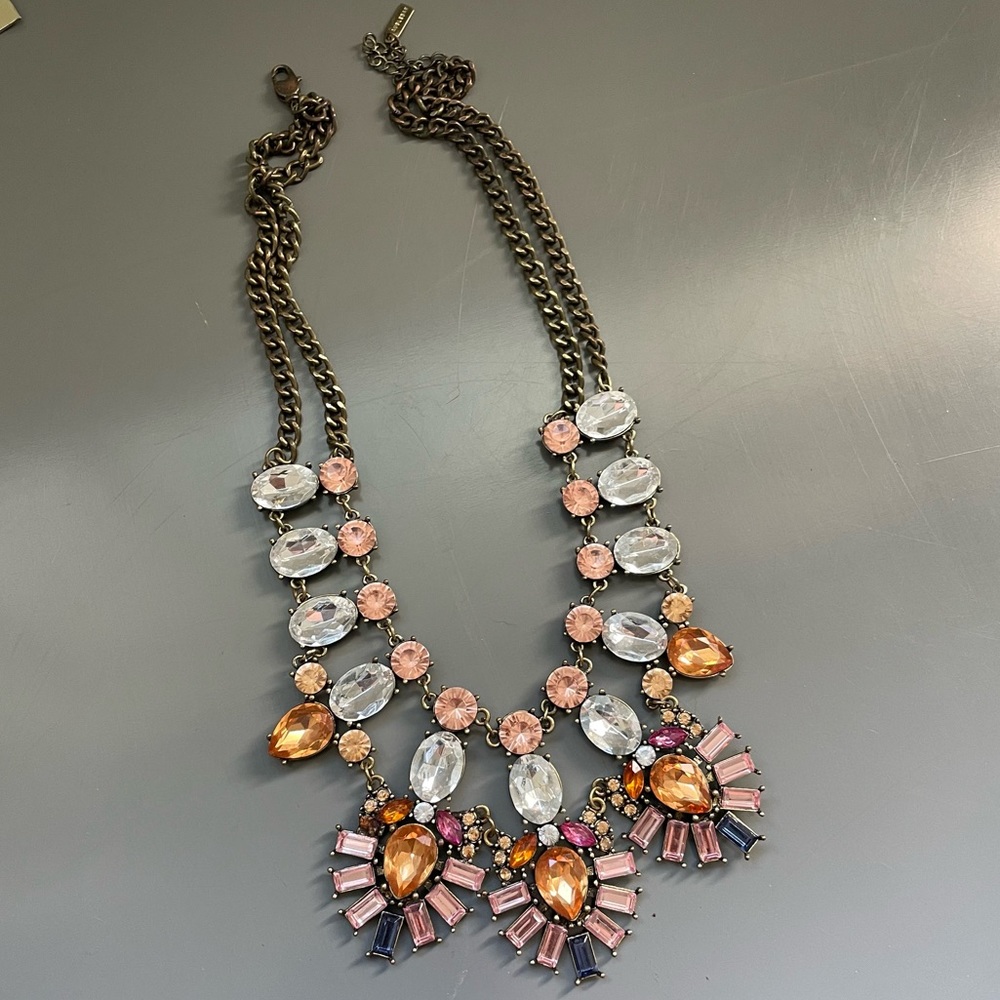 BaubleBar Pink & Amber Statement Necklace